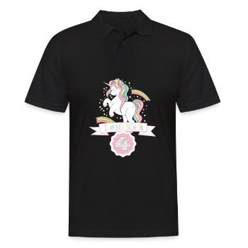 4ème anniversaire Licorne vieilles années fille cadeau - Polo Homme - noir - Devant - Kai (181cm)