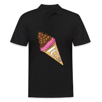 Eiskrem Eis Eiscreme Sommer Spruch Geschenk - Männer Poloshirt - Schwarz - Vorne - Kai (181cm)