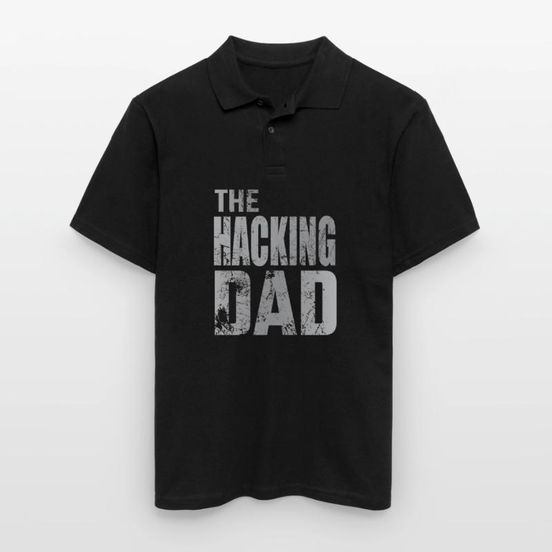 The Hacking Dad Hacker Father Papa Code Computer Men's Polo Shirt