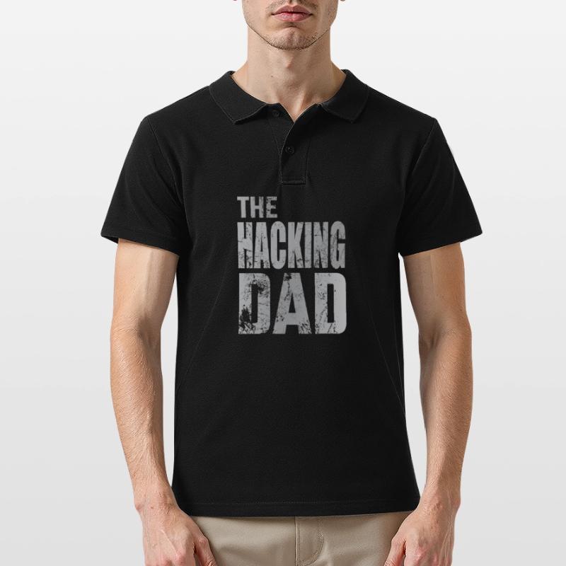 The Hacking Dad Hacker Father Papa Code Computer Men's Polo Shirt