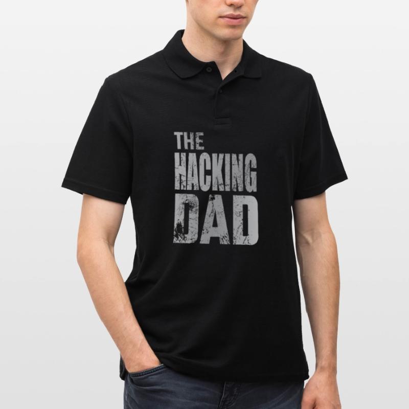 The Hacking Dad Hacker Father Papa Code Computer Men's Polo Shirt