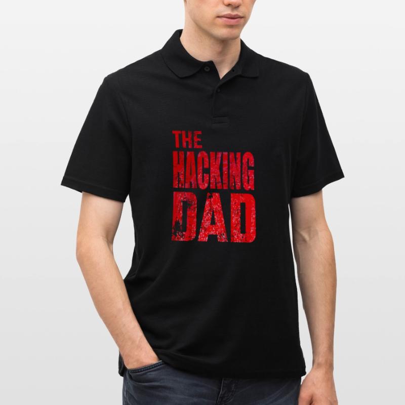 The Hacking Dad Hacker Father Papa Code Computer Men's Polo Shirt