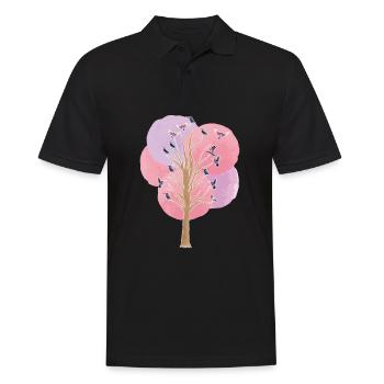 oiseau arbre oiseaux Observer l’essaim d’oiseau Cadeau - Polo Homme - noir - Devant - Kai (181cm)