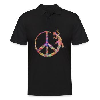 Symbol - Loving Peace Gecko Ornaments 1 - Männer Poloshirt - Schwarz - Vorne - Kai (181cm)
