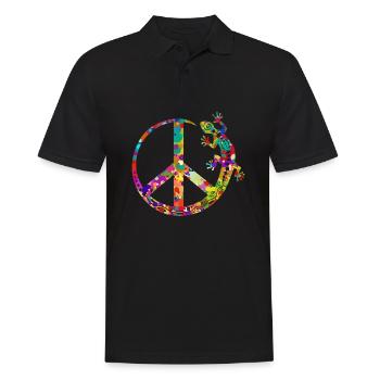 Symbol - Loving Peace Gecko Ornaments 2 - Männer Poloshirt - Schwarz - Vorne - Kai (181cm)