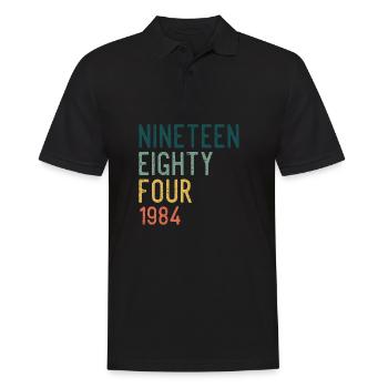 Vintage 1984 84 Birthday Retro Vintage Gift - Men's Polo Shirt - black - Front - Kai (181cm)