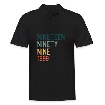 Vintage 1999 99 Birthday Retro Vintage Gift - Men's Polo Shirt - black - Front - Kai (181cm)