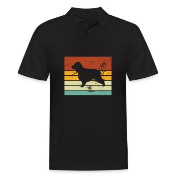 Cocker Spaniel Hund Hundeliebhaber Retro Geschenk - Männer Poloshirt - Schwarz - Vorne - Kai (181cm)