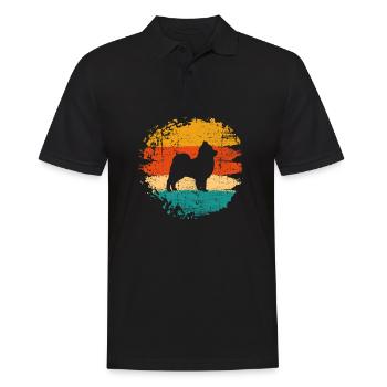 Amoureux des chiens de Poméranie Rétro vintage Idée cadeau - Polo Homme - noir - Devant - Kai (181cm)