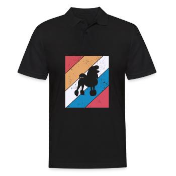 Caniche amoureux des chiens Retro vintage Idée cadeau - Polo Homme - noir - Devant - Kai (181cm)