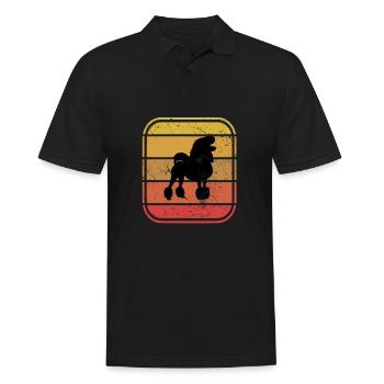 Caniche amoureux des chiens Retro vintage Idée cadeau - Polo Homme - noir - Devant - Kai (181cm)