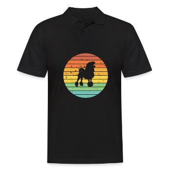 Caniche amoureux des chiens Retro vintage Idée cadeau - Polo Homme - noir - Devant - Kai (181cm)