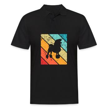 Caniche amoureux des chiens Retro vintage Idée cadeau - Polo Homme - noir - Devant - Kai (181cm)