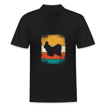 Shih Tzu amoureux des chiens Retro vintage Idée cadeau - Polo Homme - noir - Devant - Kai (181cm)