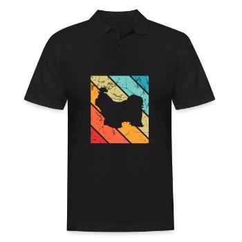 Shih Tzu dog lover Retro vintage Gift idea - Männer Poloshirt - Schwarz - Vorne - Kai (181cm)