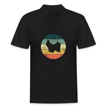 Shih Tzu amoureux des chiens Retro vintage Idée cadeau - Polo Homme - noir - Devant - Kai (181cm)
