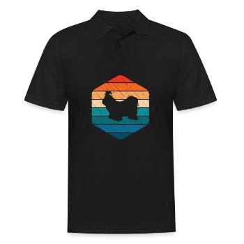 Shih Tzu amoureux des chiens Retro vintage Idée cadeau - Polo Homme - noir - Devant - Kai (181cm)