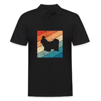 Shih Tzu dog lover Retro vintage Gift idea - Männer Poloshirt - Schwarz - Vorne - Kai (181cm)