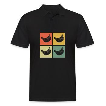 Banana Vegan Lover Retro Veggie Fruit Gift idea - Men's Polo Shirt - black - Front - Kai (181cm)