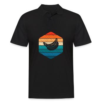Banana Vegan Lover Retro Veggie Fruit Gift idea - Männer Poloshirt - Schwarz - Vorne - Kai (181cm)