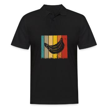 Banana Vegan Lover Retro Veggie Fruit Gift idea - Men's Polo Shirt - black - Front - Kai (181cm)