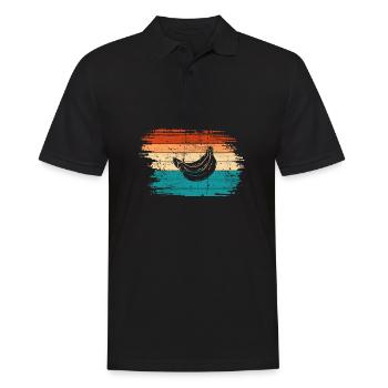 Banana Vegan Lover Retro Veggie Fruit Gift idea - Männer Poloshirt - Schwarz - Vorne - Kai (181cm)