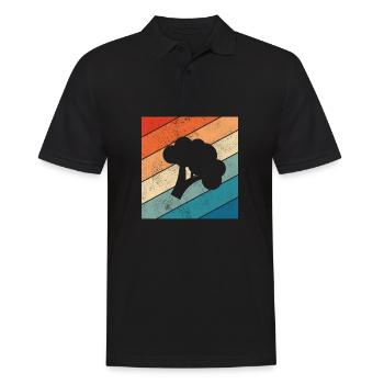 Broccoli Vegan Lover Retro Healthy Gift idea - Men's Polo Shirt - black - Front - Kai (181cm)