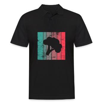 Broccoli Vegan Lover Retro Healthy Gift idea - Men's Polo Shirt - black - Front - Kai (181cm)