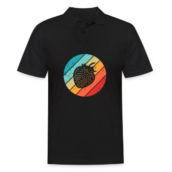 Strawberry Fruit Lover Retro Healthy Gift idea - Männer Poloshirt - Schwarz - Vorne - Kai (181cm)