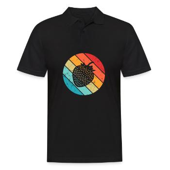 Strawberry Fruit Lover Retro Healthy Gift idea - Männer Poloshirt - Schwarz - Vorne - Kai (181cm)