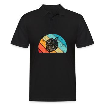 Strawberry Fruit Lover Retro Healthy Gift idea - Männer Poloshirt - Schwarz - Vorne - Kai (181cm)
