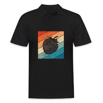 Strawberry Fruit Lover Retro Healthy Gift idea - Männer Poloshirt - Schwarz - Vorne - Kai (181cm)