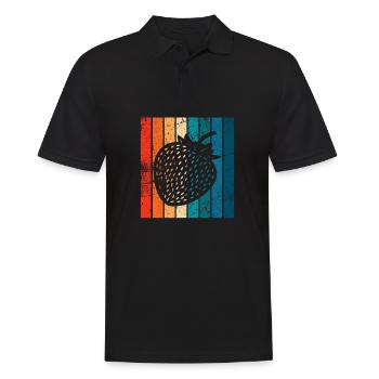 Strawberry Fruit Lover Retro Healthy Gift idea - Männer Poloshirt - Schwarz - Vorne - Kai (181cm)