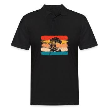 Champignon Champignons Amant Rétro Fungi Forest Idée cadeau - Polo Homme - noir - Devant - Kai (181cm)
