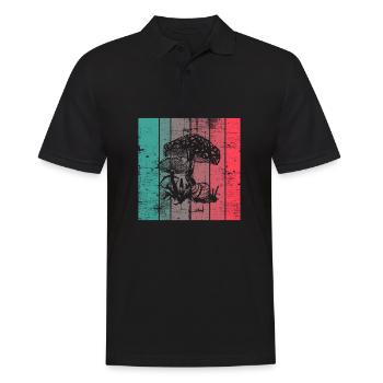 Champignon Champignons Amant Rétro Fungi Forest Idée cadeau - Polo Homme - noir - Devant - Kai (181cm)