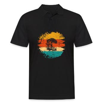 Champignon Champignons Amant Rétro Fungi Forest Idée cadeau - Polo Homme - noir - Devant - Kai (181cm)