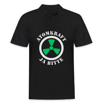 Atomkraft, Ja bitte - Männer Poloshirt - Schwarz - Vorne - Kai (181cm)