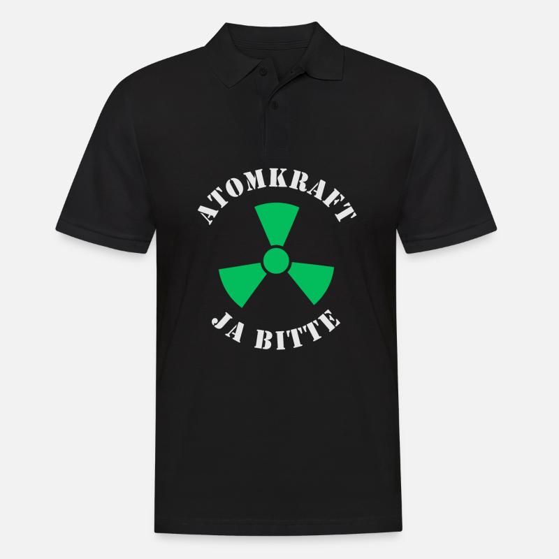 Atomkraft, Ja bitte - Männer Poloshirt - Schwarz