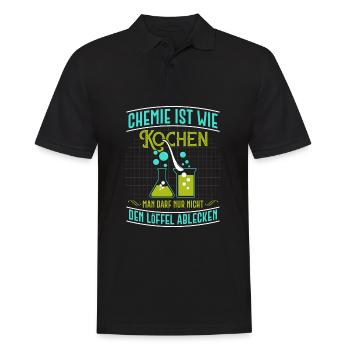 La chimie Est Comme cuisine Le Laboratoire chimérique drôle - Polo Homme - noir - Devant - Kai (181cm)