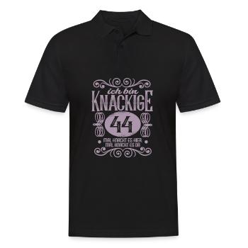 44. Geburtstag ich bin 44 Jahre alt - Männer Poloshirt - Schwarz - Vorne - Kai (181cm)