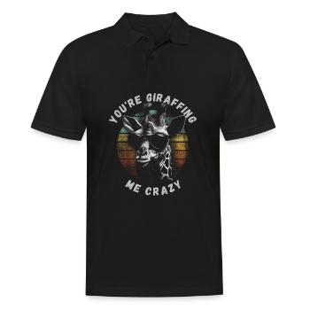 Verrückte Giraffe, You’re giraffing me crazy - Männer Poloshirt - Schwarz - Vorne - Kai (181cm)