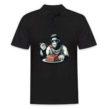 Bigfoot Sasquatch Lasagna Stylish Modern - Men's Polo Shirt - black - Front - Kai (181cm)