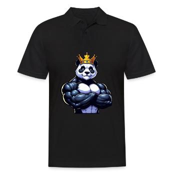Entraînement physique Muscle Panda King - Polo Homme - noir - Devant - Kai (181cm)