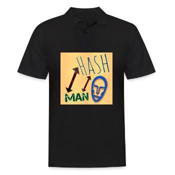 HASH MAN - Club WoW - Men's Polo Shirt - black - Front - Kai (181cm)