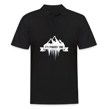 C’EST L’HEURE DE LA POUDREUSE - Ski Snowboard Freeride - Polo Homme - noir - Devant - Kai (181cm)