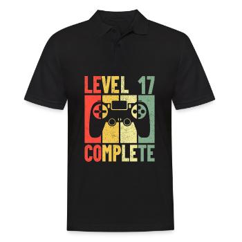 Birthday Gaming Gamer Zocker Level 17 Complete - Men's Polo Shirt - black - Front - Kai (181cm)