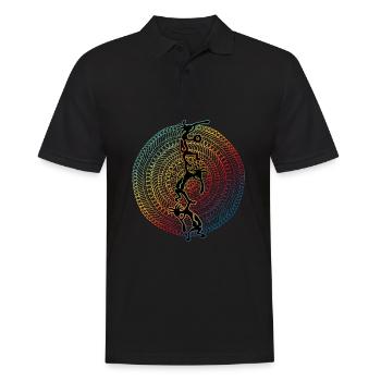 Kokopelli Musician Acrobats - Mandala 1 - Polo Homme - noir - Devant - Kai (181cm)