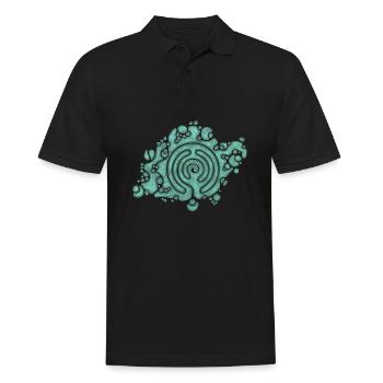 Spiritual Symbol - The Way Of Life Labyrinth 2 - Männer Poloshirt - Schwarz - Vorne - Kai (181cm)