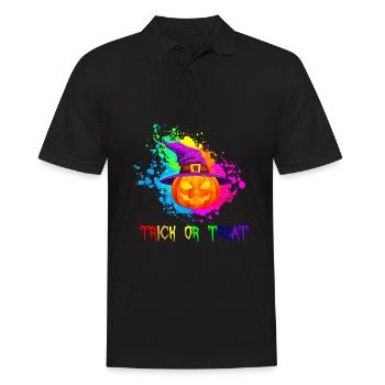 Halloween Trick Or Treat Pumpkin Gift Idea - Men's Polo Shirt - black - Front - Kai (181cm)