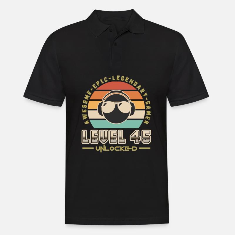 Stufe 45 - Männer Poloshirt - Schwarz